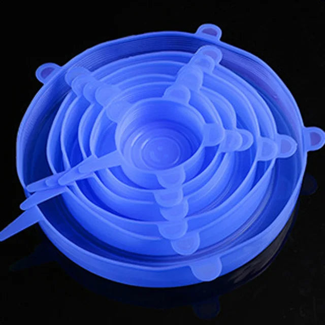Couvercle silicone extensible cercle bleu 2