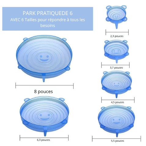 Couvercle silicone extensible cercle bleu grandeur