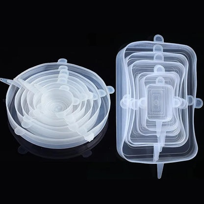 Couvercle silicone extensible cercle rectangle blanc