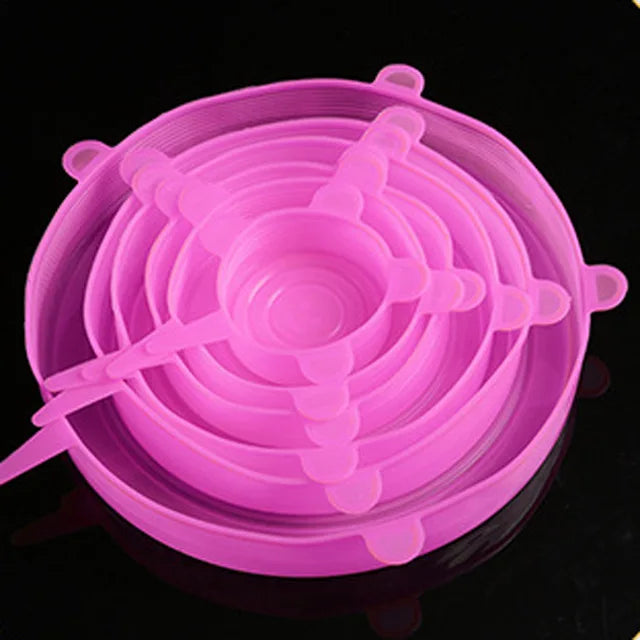 Couvercle silicone extensible cercle rose