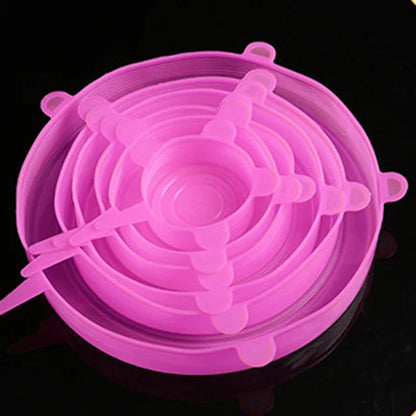 Couvercle silicone extensible cercle rose