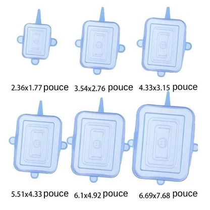 Couvercle silicone extensible rectangle bleu grandeur