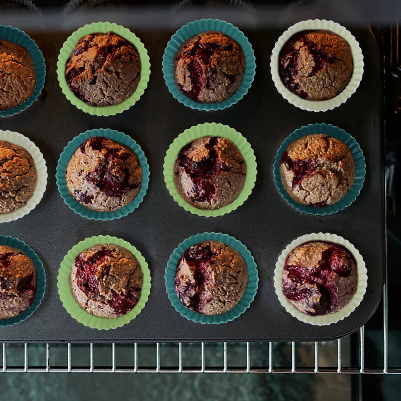 Moules a muffins vert cuisson