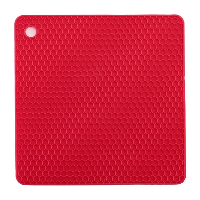 dessous de plat en silicone rouge