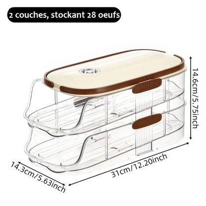rangement oeufs double 2  etage 28 oeufs dimension