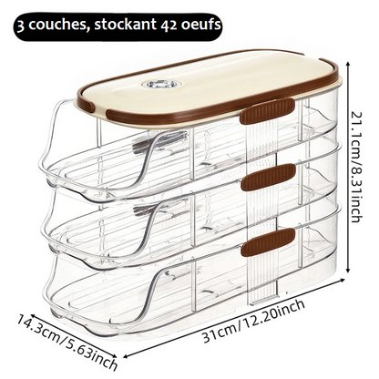 rangement oeufs double 3 etage 42 oeufs dimension
